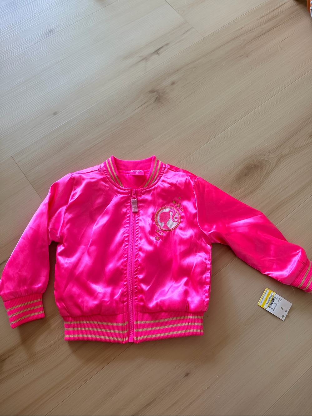 Barbie Hot Pink Satin Bomber Jacket